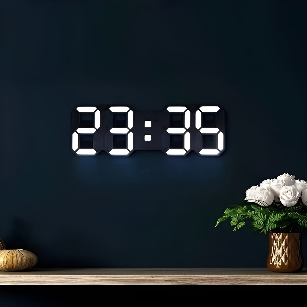 Lumina 3D LED Digital Clock: Date, Temperature & Alarm