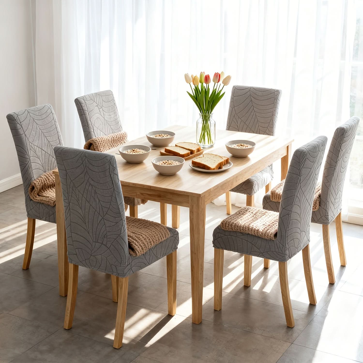 Contemporary Stretch Chair Covers for Dining - Stylish Protection