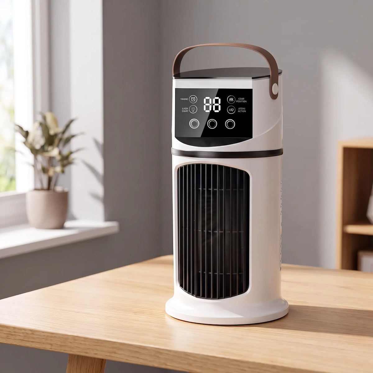 USB Desk Fan with Misting Feature – Portable Air Cooler with Timer and Touch Controls