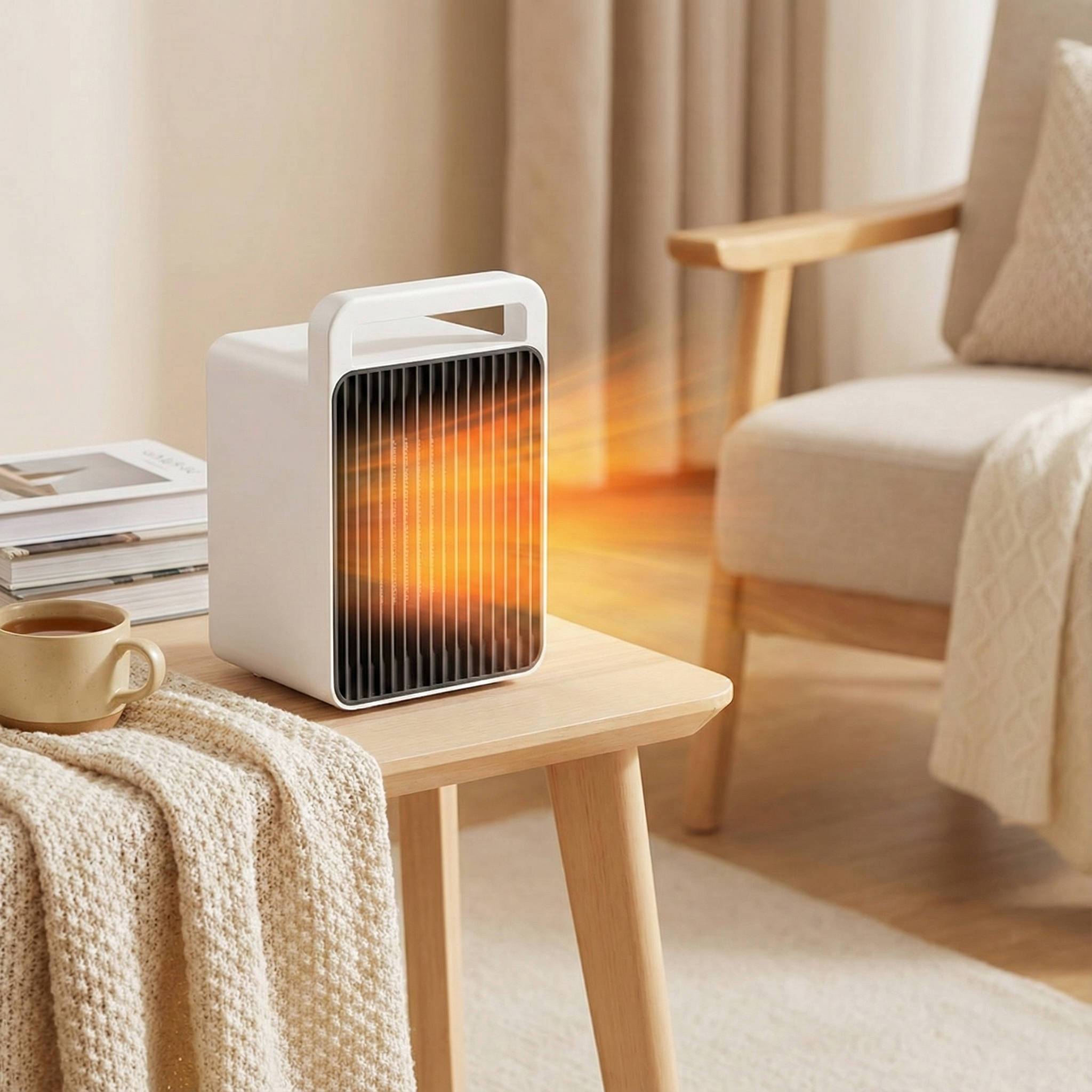 Compact 600W Ceramic Heater with Safety Features