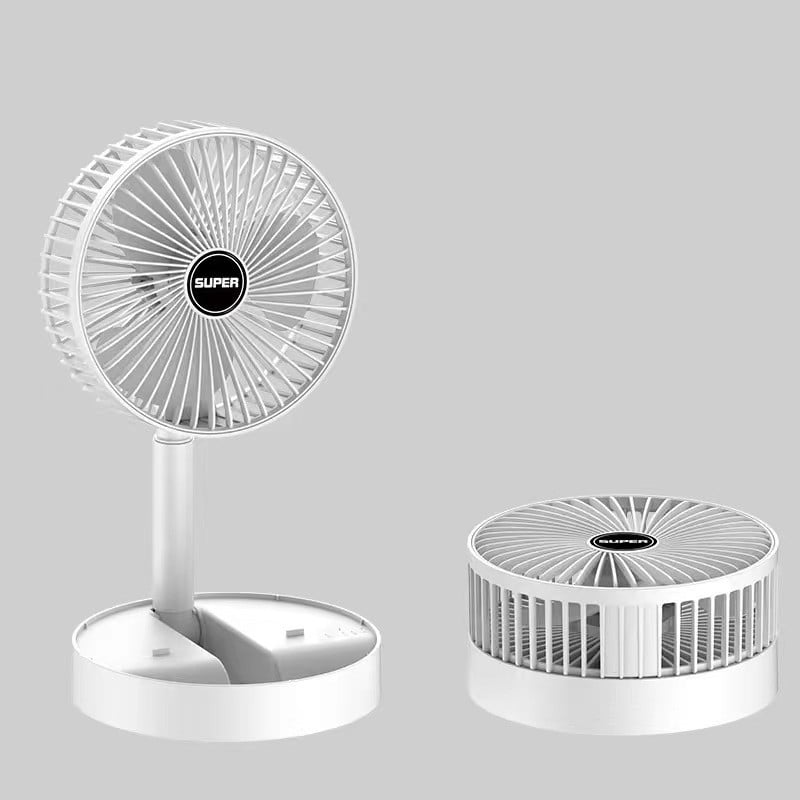 Compact Rechargeable Fan with Adjustable Speed and Rotation