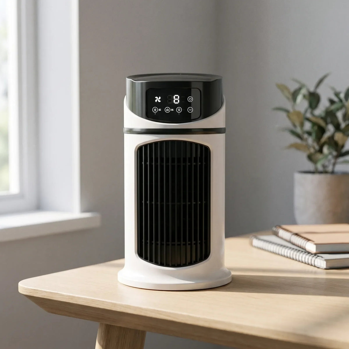 USB Desk Fan with Water Reservoir – Portable Misting Cooler with 9 Speeds and Timer