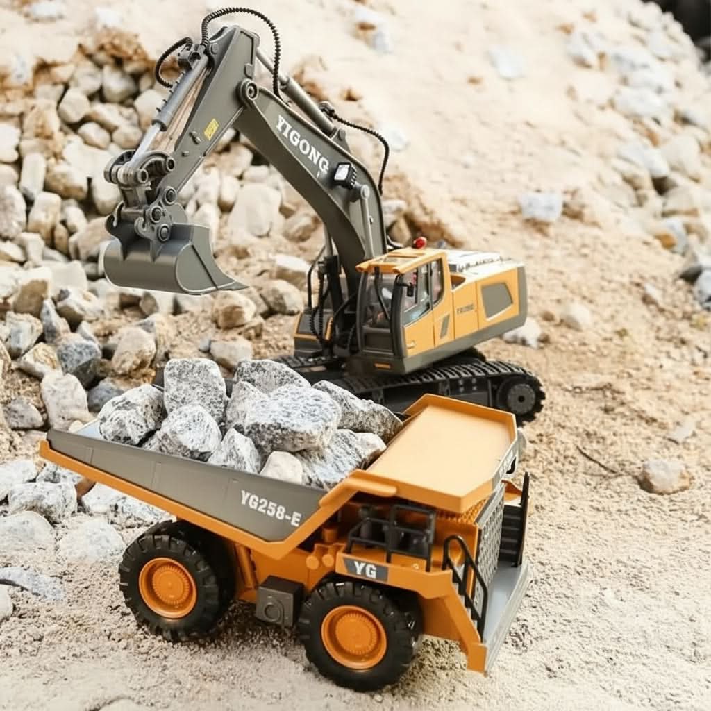 Remote Control Excavator Toy with Movable Arm – 2.4GHz RC Digger