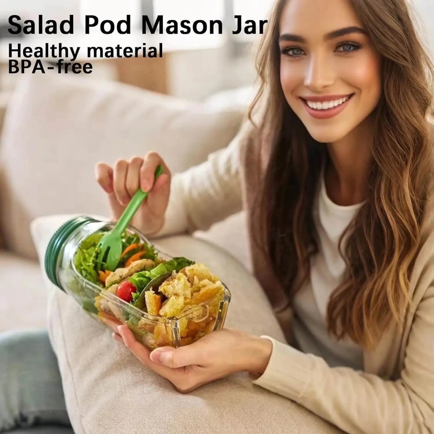 BPA-Free Salad Storage Box with Leak-Resistant Lid
