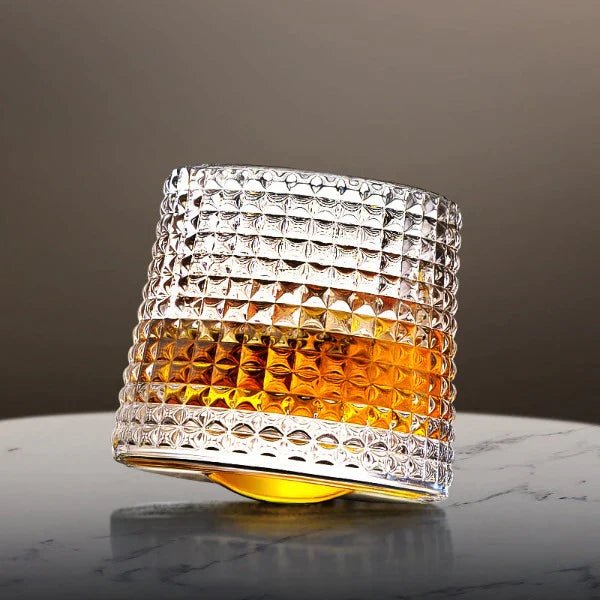 Whirl & Sip – Elegant Rotating Whiskey Glass Duo