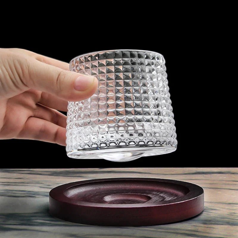 Whirl & Sip – Elegant Rotating Whiskey Glass Duo