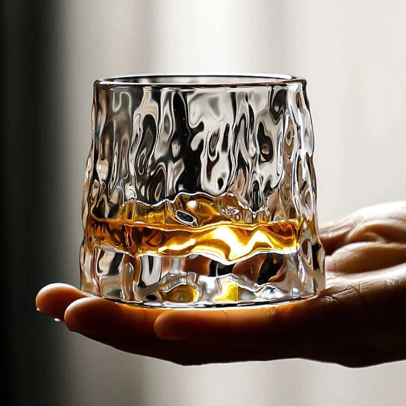 Whirl & Sip – Elegant Rotating Whiskey Glass Duo
