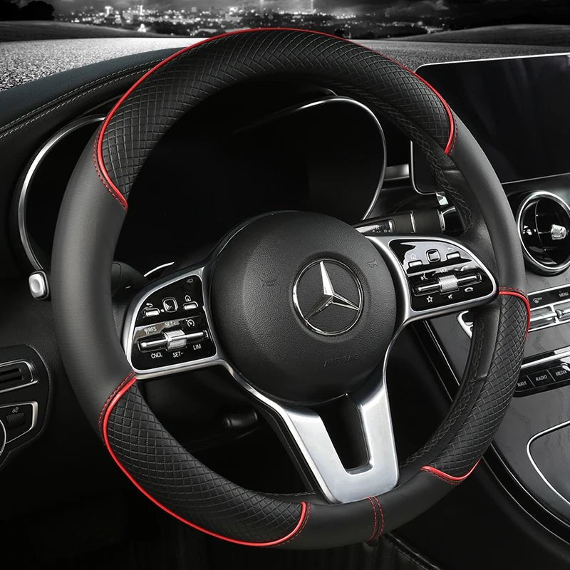 LuxGrip - Elegant Faux Leather Steering Wheel Cover for Ultimate Control
