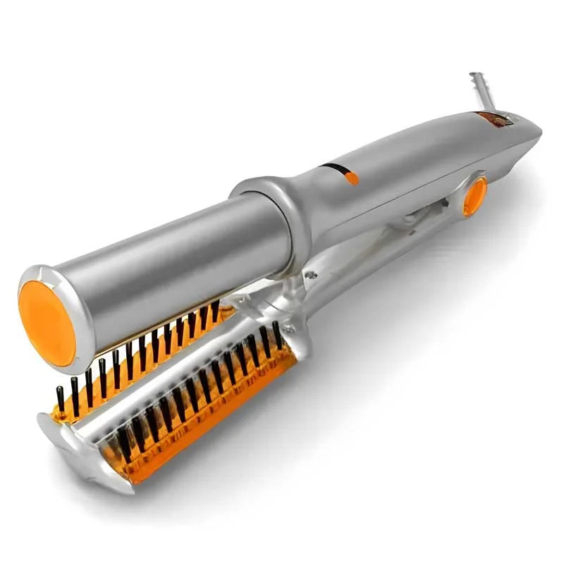 2-in-1 Rotating Hair Styling Brush and Iron for Professional Use