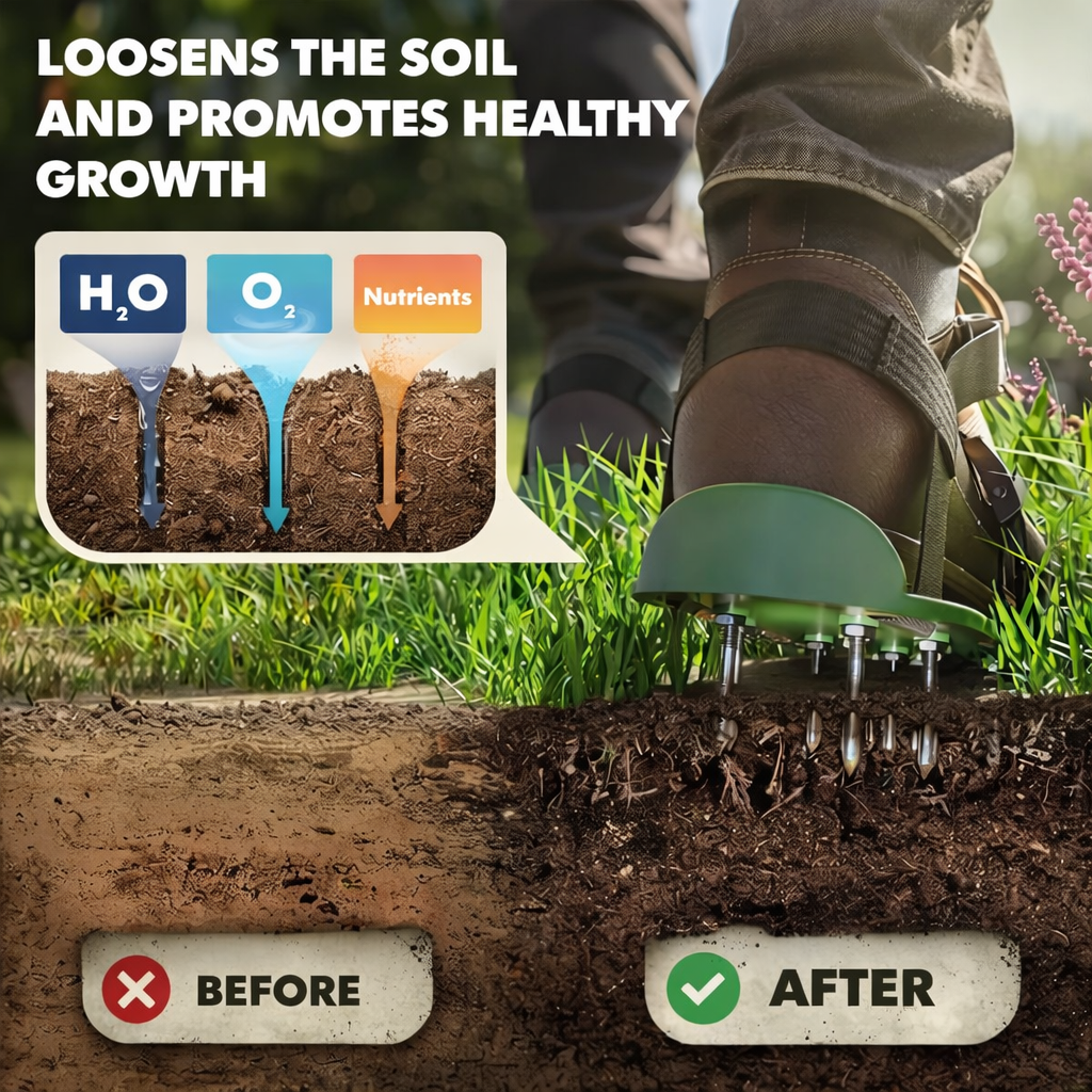 Lawn Aerator Shoes | Aerate Grass While Walking | Spike Strap System