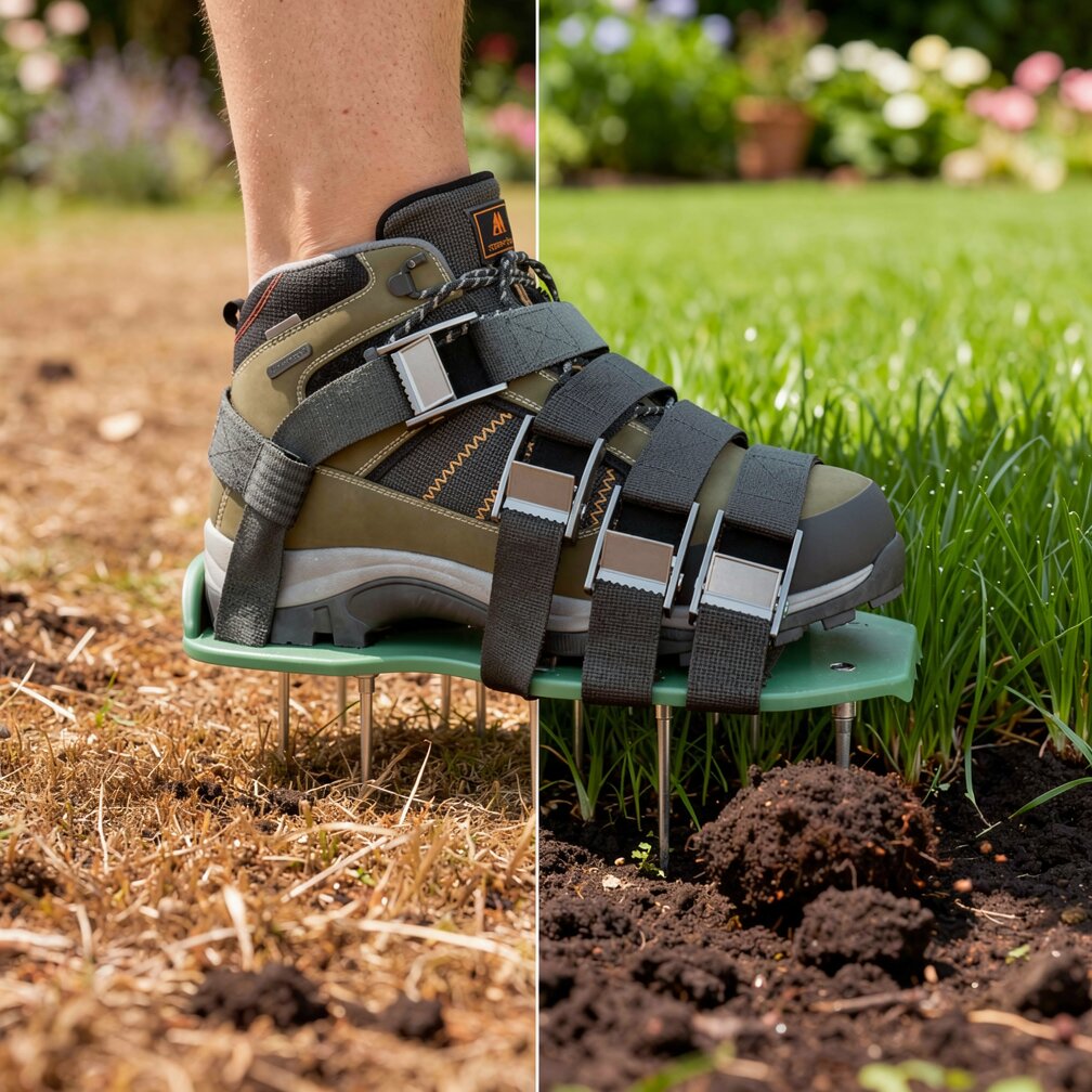 Lawn Aerator Shoes | Aerate Grass While Walking | Spike Strap System