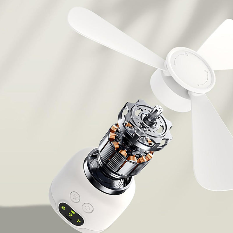 Portable Hanging Fan with LED Light & Remote – Rechargeable Ceiling Fan for Camping, Bedroom & Dorm