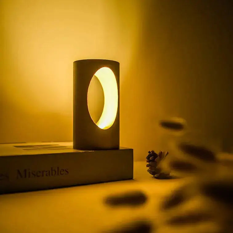 LED Night Light in Rectangular Solid Wood Design