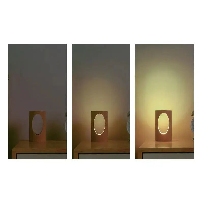 LED Night Light in Rectangular Solid Wood Design