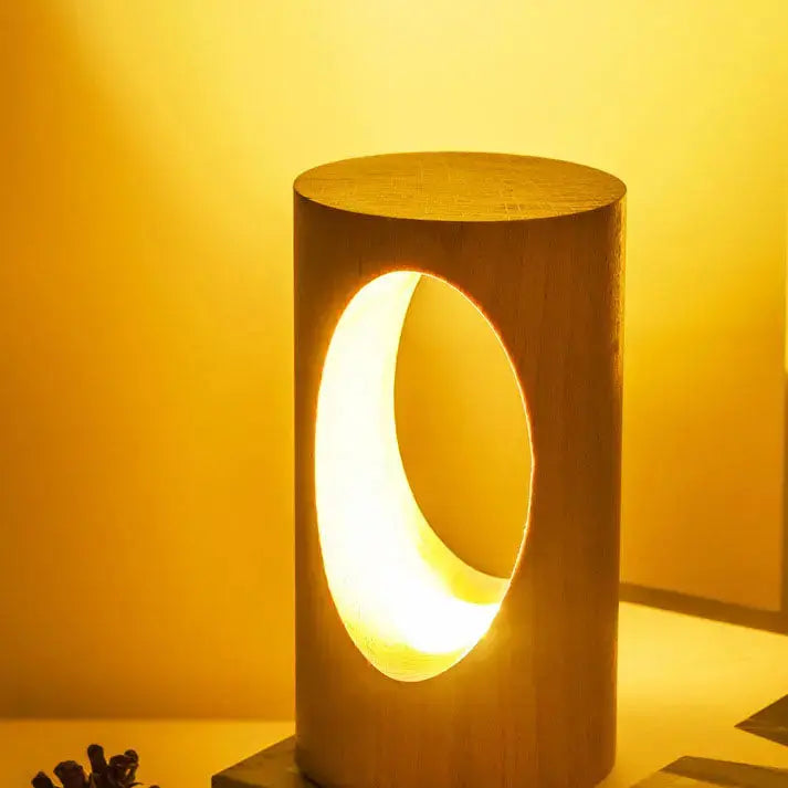 LED Night Light in Rectangular Solid Wood Design