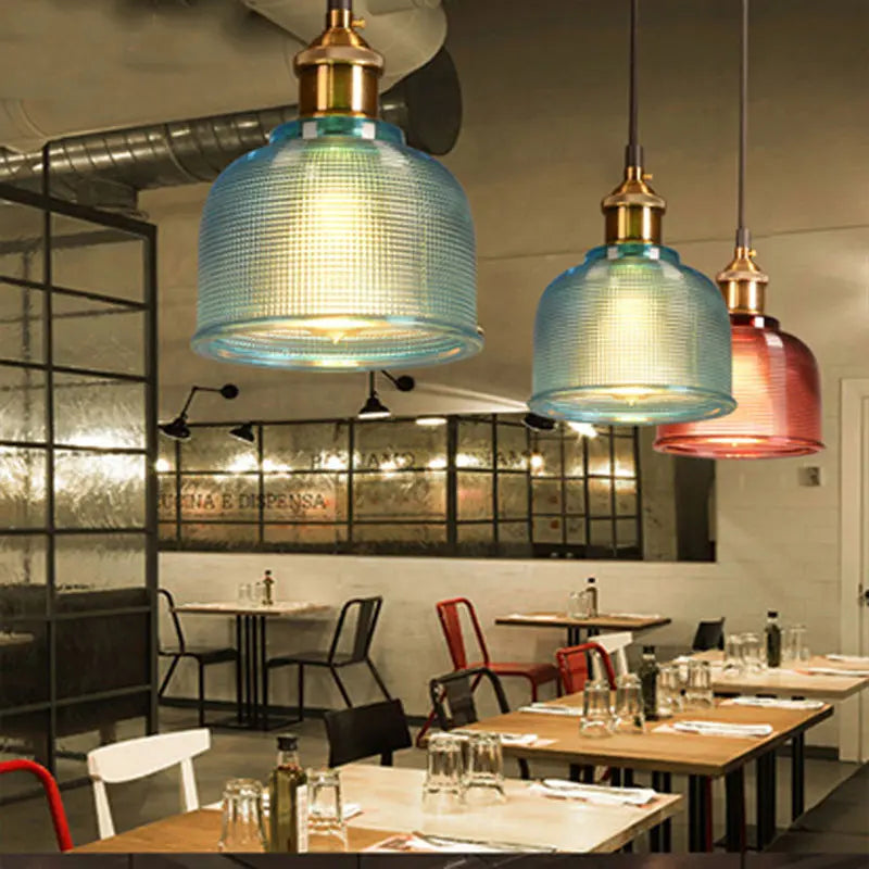 Vintage Glass Pendant Light Fixture