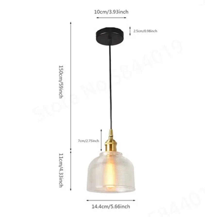 Vintage Glass Pendant Light Fixture