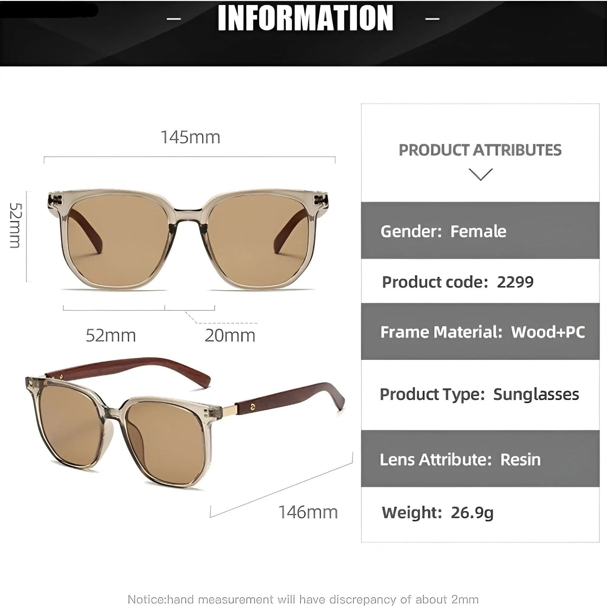 UV400 Protection Retro Square Sunglasses