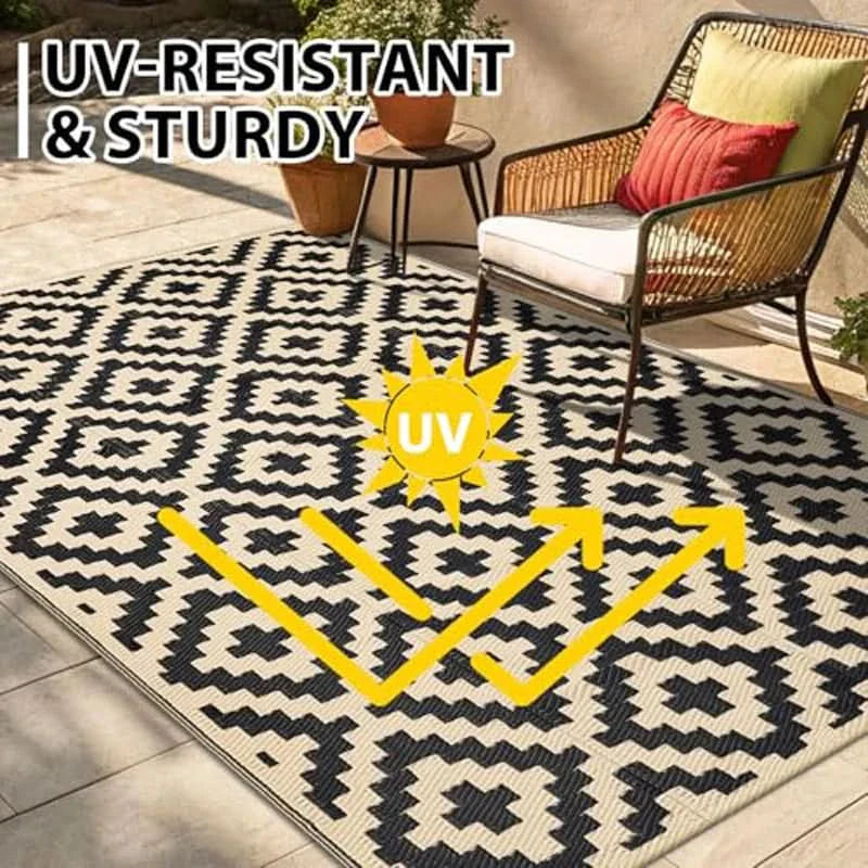 Waterproof Outdoor Area Rug – Reversible Design