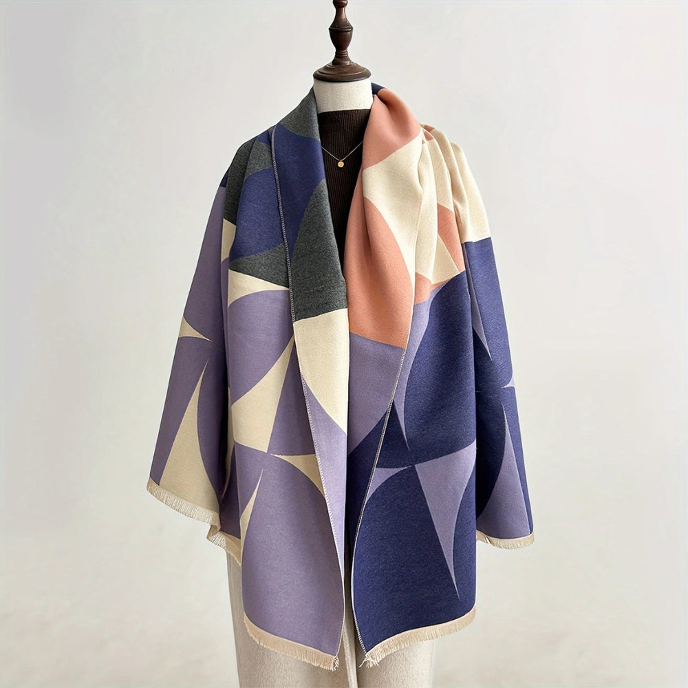 Chic Reversible Microfiber Poncho Scarf for Every Occasion
