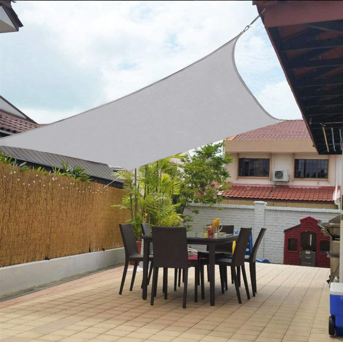 Waterproof Sunshade Fabric Sail for Garden, Balcony, Terrace - UV-Resistant Triangle/Square/Rectangle