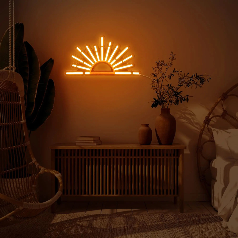 Sunrise Glow USB Neon Light - 38x20 cm Decorative Sign