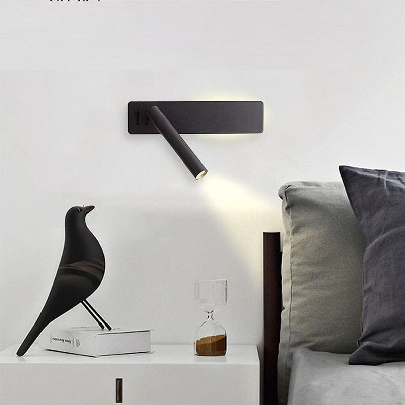 Adjustable LED Bedside Wall Lamp with Rotatable Design