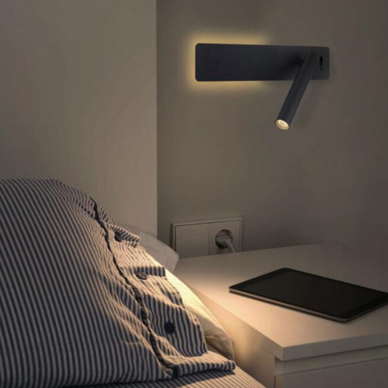 Adjustable LED Bedside Wall Lamp with Rotatable Design