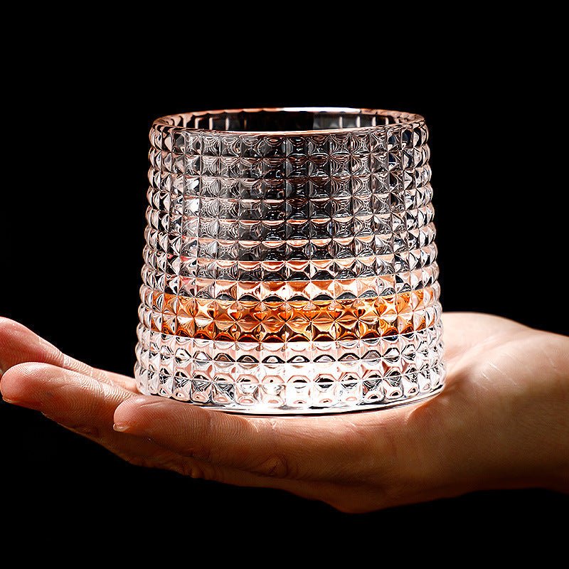 Revolving Crystal Tumbler Set for Whiskey Enthusiasts