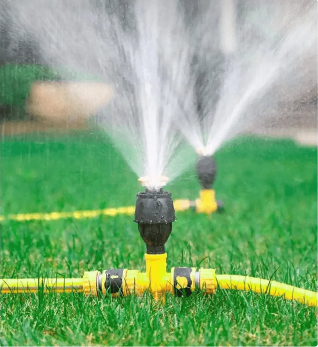 Set of 4 Rotating Sprinklers for Uniform Watering with Minimal Effort