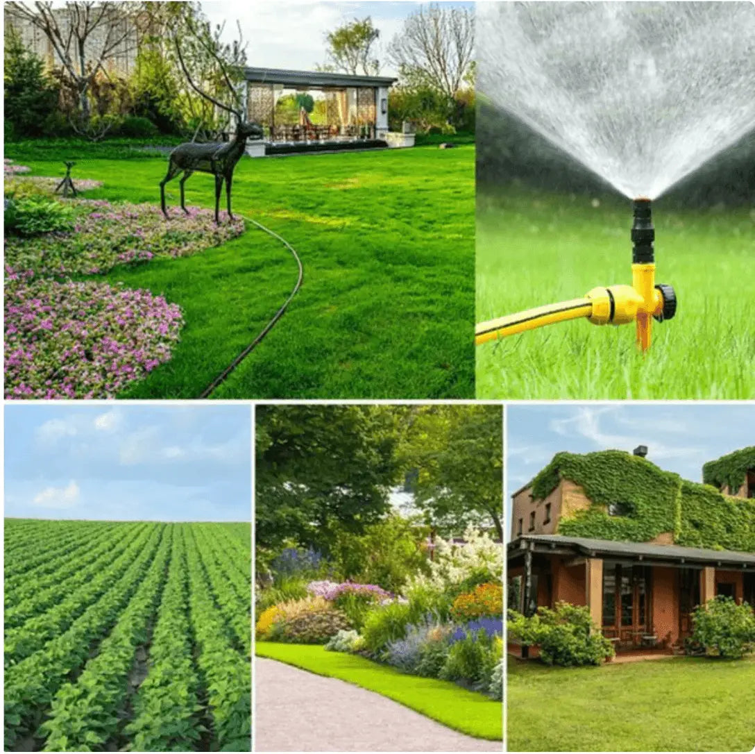 Set of 4 Rotating Sprinklers for Uniform Watering with Minimal Effort