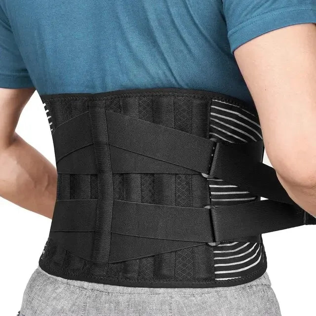 Lumbar Support Belt | Adjustable Back Brace with Memory Aluminum and Steel System