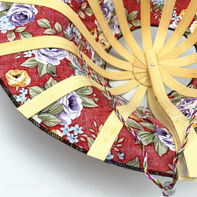 Floral Patterned Foldable Sun Hat Made of Bamboo