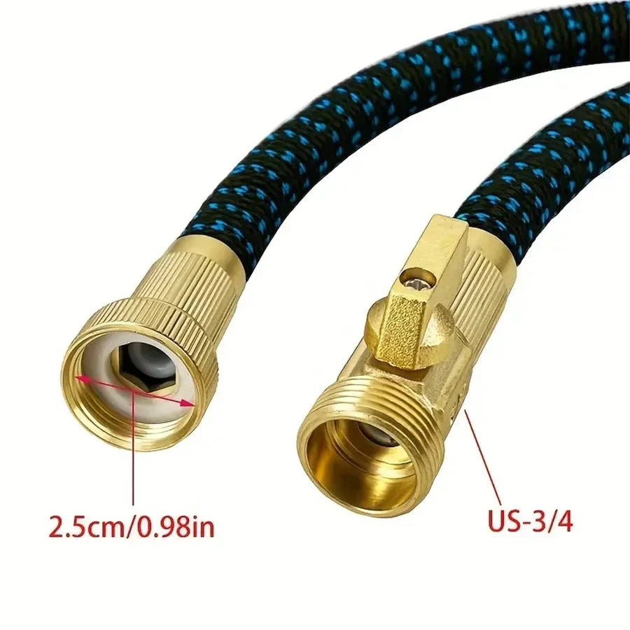 High-Pressure Spray Gun with Expandable Garden Hose – Triples in Length