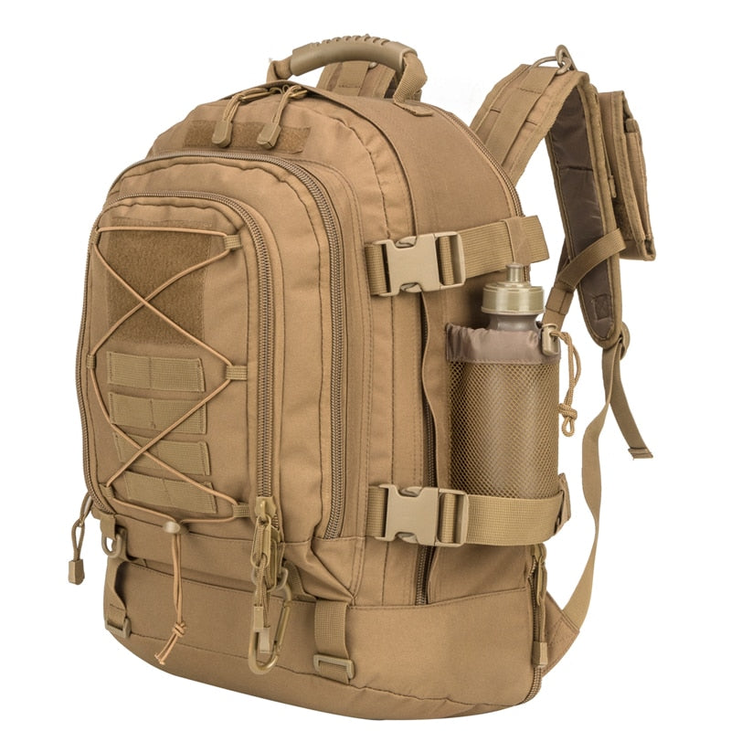 Expandable Waterproof Rucksack for Hiking, Camping, Travel - 60L Tactical Backpack