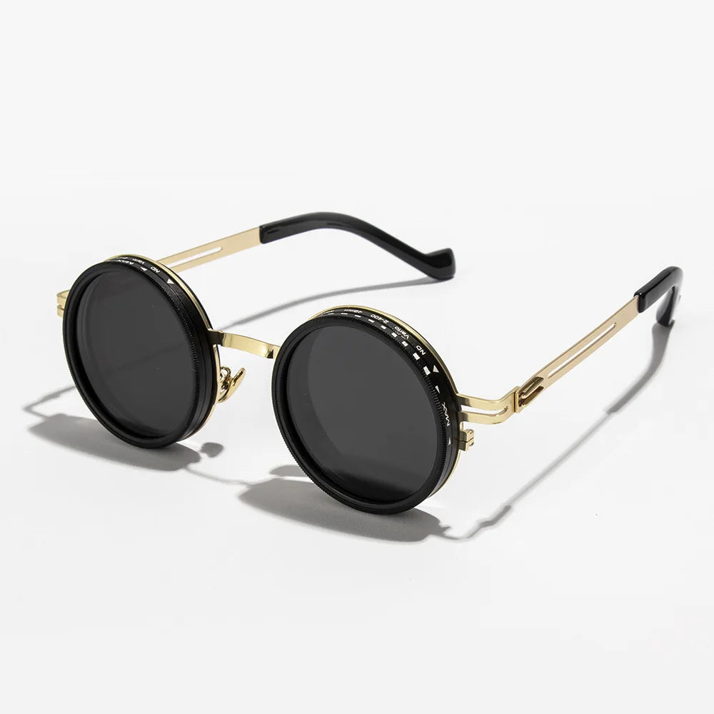 Round Frame Sunglasses with UV400 Protection – Adjustable Polarized Lens