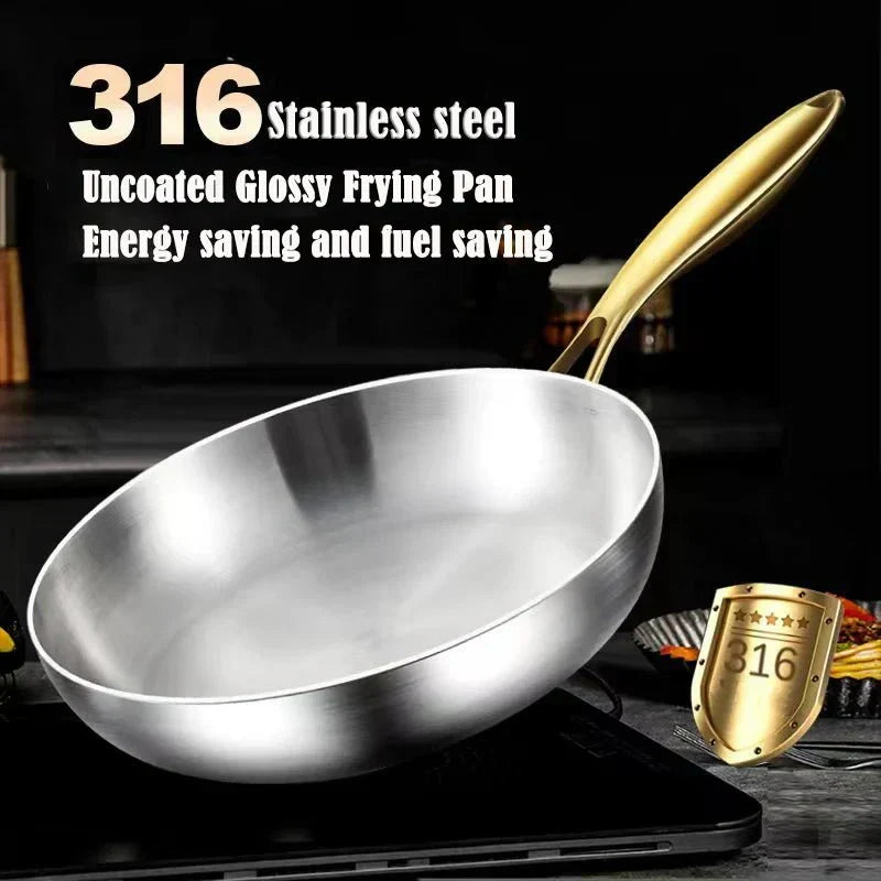 Induction-Compatible Frying Pan – 7-Layer 316 Stainless Steel Skillet