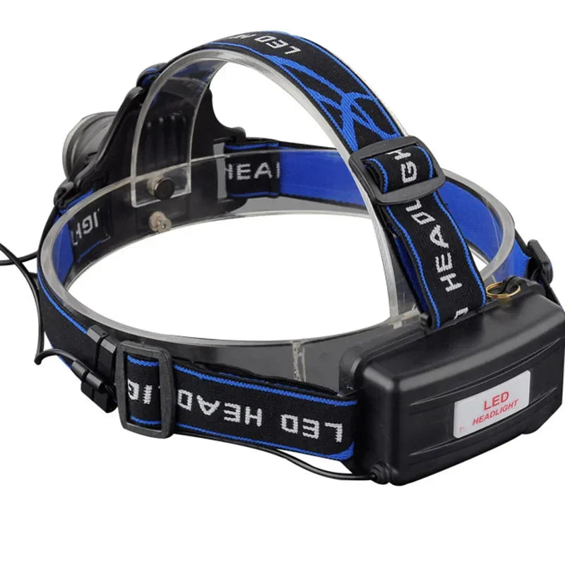 Waterproof LED Headlamp with Rechargeable Battery and Zoom Feature for Camping