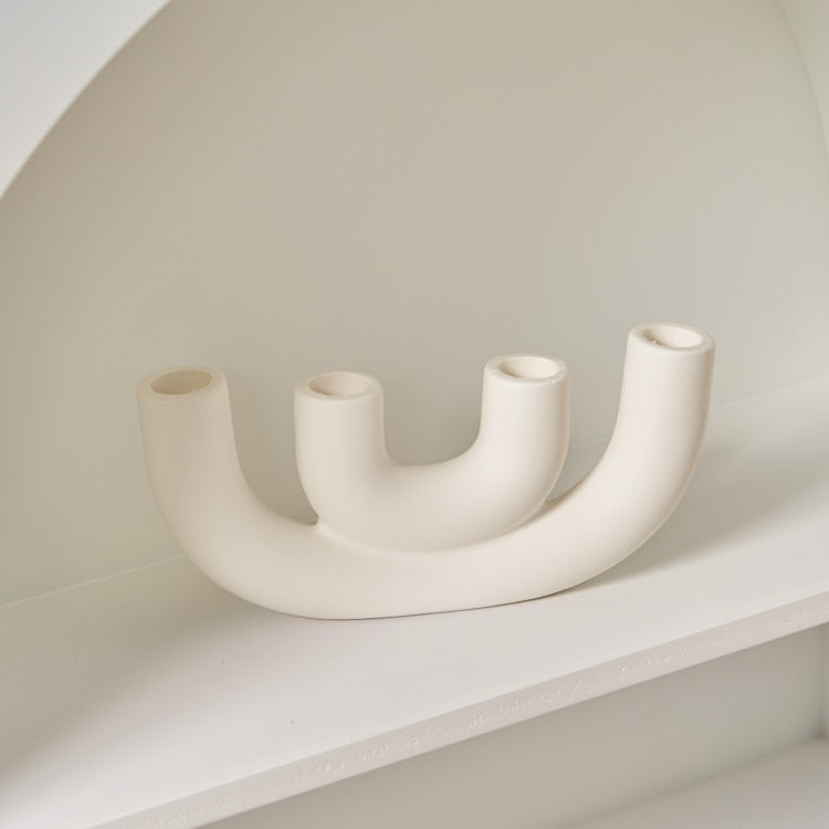 U-Shaped Ceramic Candle Holder
