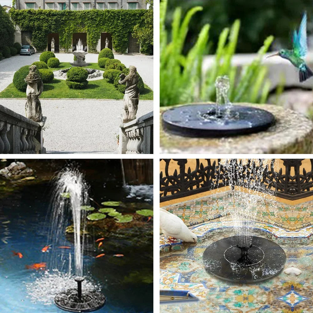 Eco-Friendly Solar Garden Fountain with Floating Design for Pond Decoration