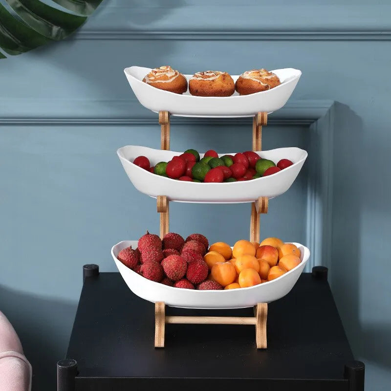 Three-Level Fruit Display Stand for Kitchen Storage Solutions