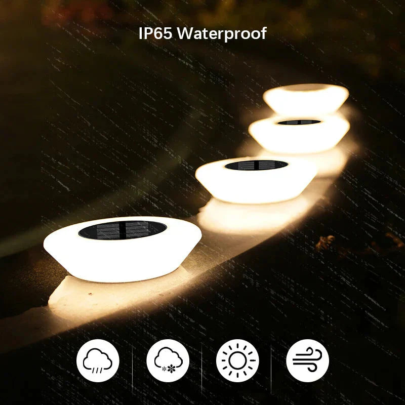 Set of 4 Solar Landscape Lights – 14 LEDs with 360-Degree Illumination