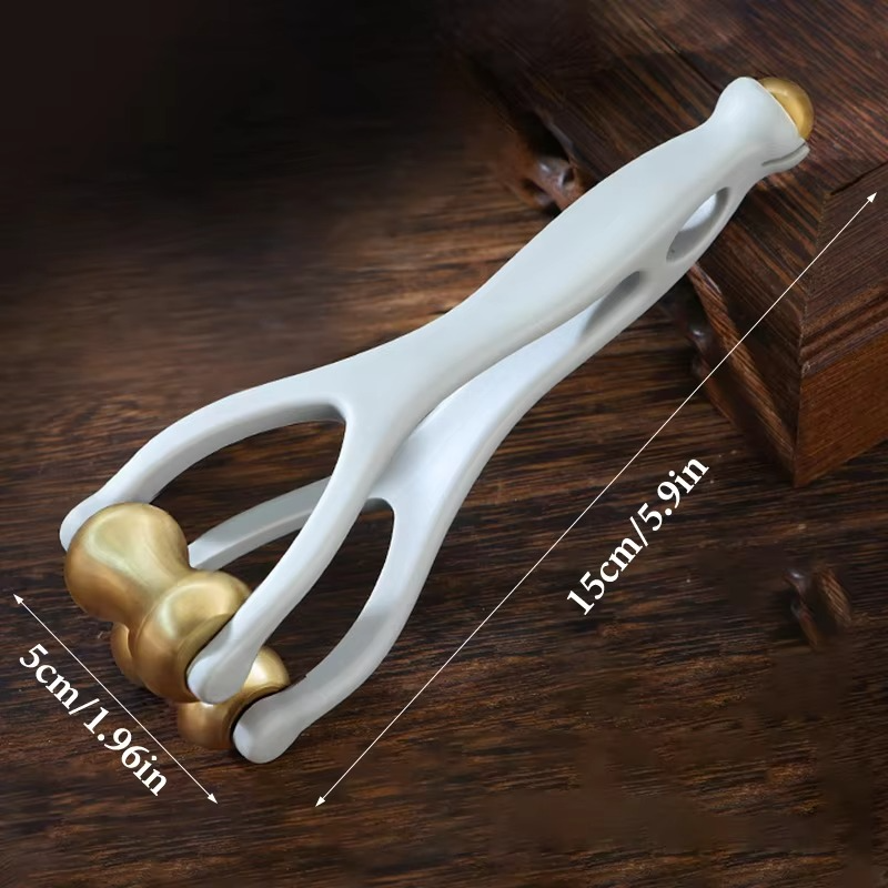 Acupressure Finger Massager Featuring Brass Rollers
