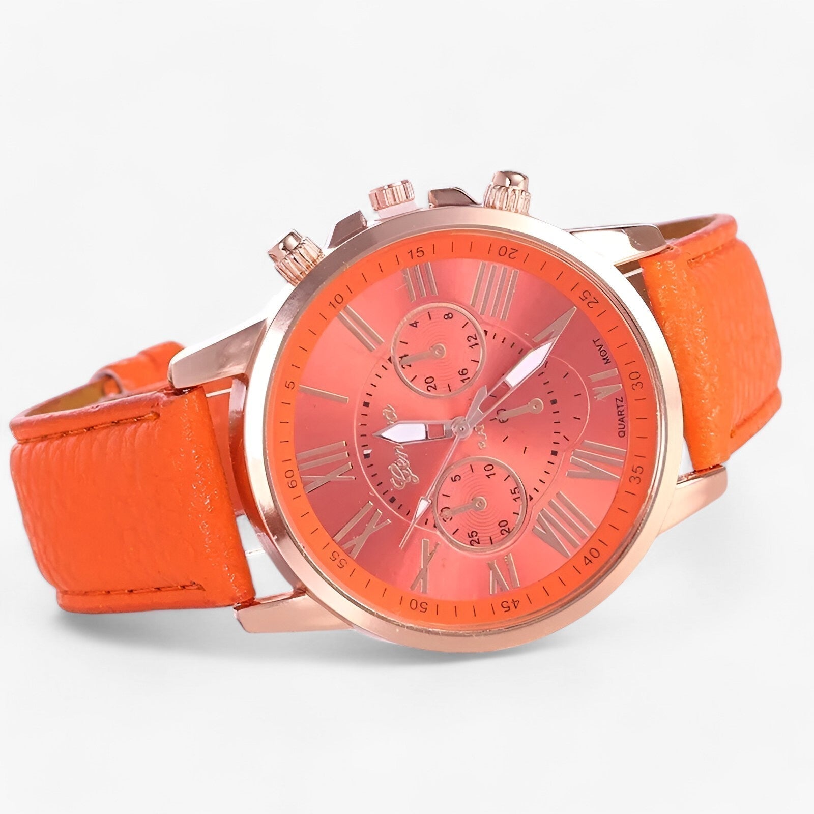 Leather Strap Women's Timepiece Featuring Roman Numerals