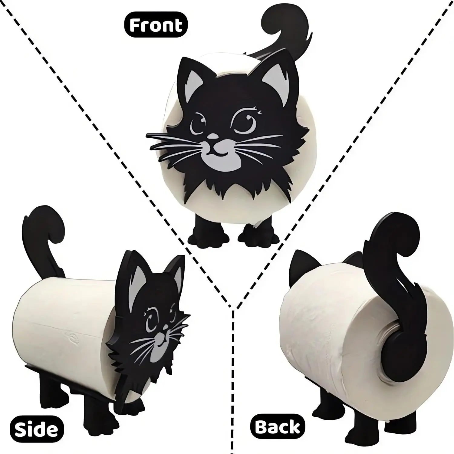 Standing Toilet Paper Holder in Cat Design – Decorative Organizer