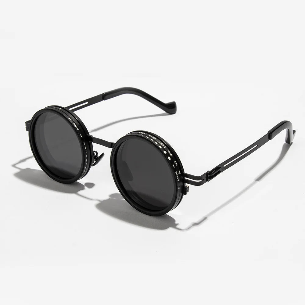 Round Frame Sunglasses with UV400 Protection – Adjustable Polarized Lens