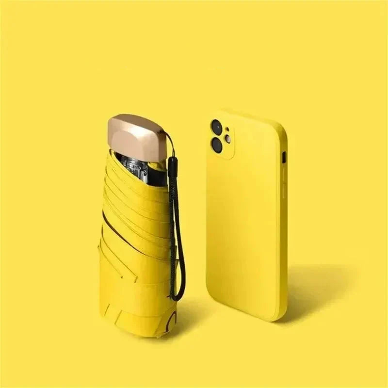 Folding Umbrella with Vinyl Canopy, UV Protection, and Wind Resistance