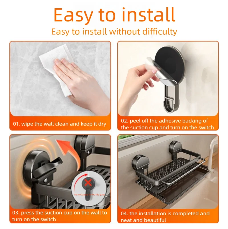 Suction Cup Kitchen Shelf – Easy Installation Without Drilling