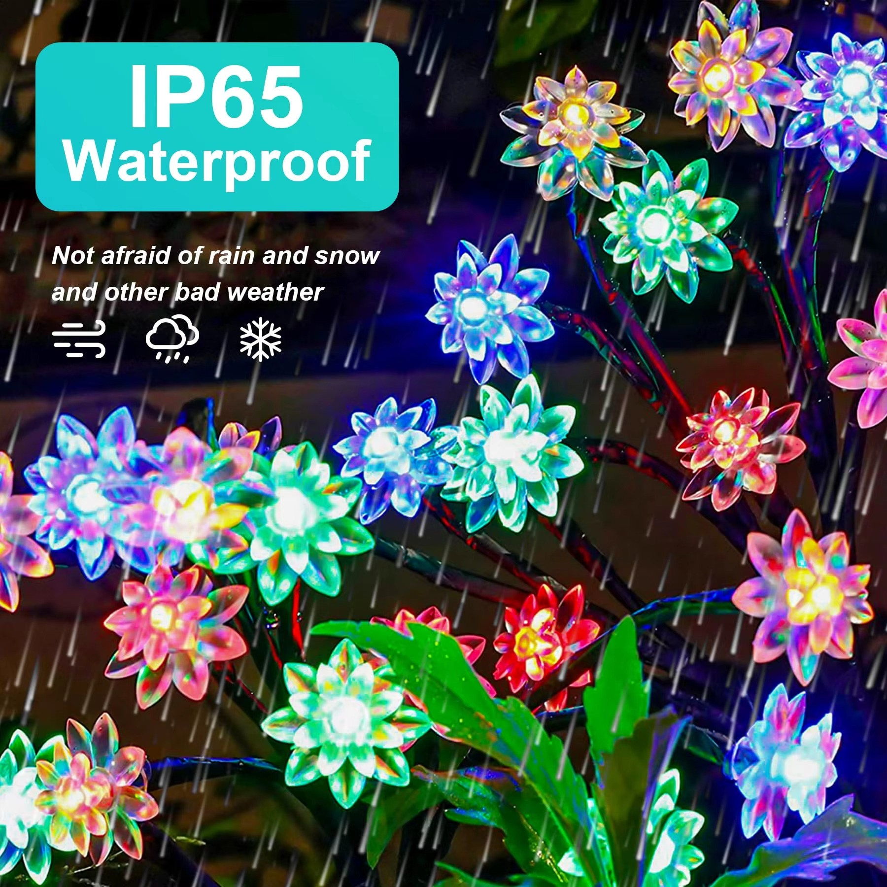 Flexible Branch Solar Flower Lights