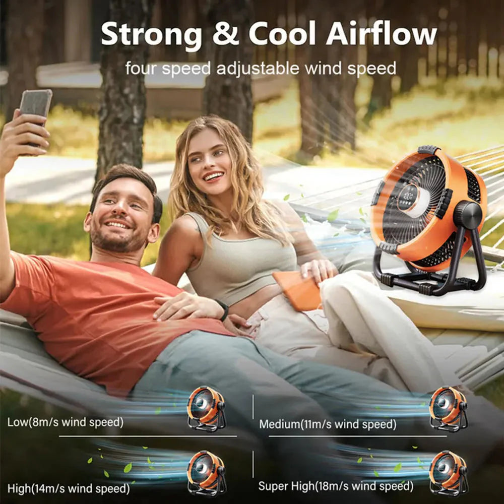 LED Camping Fan with 20000mAh Rechargeable Battery